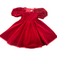 Load image into Gallery viewer, Queen Puff Gems Velour Doll Dress, Red
