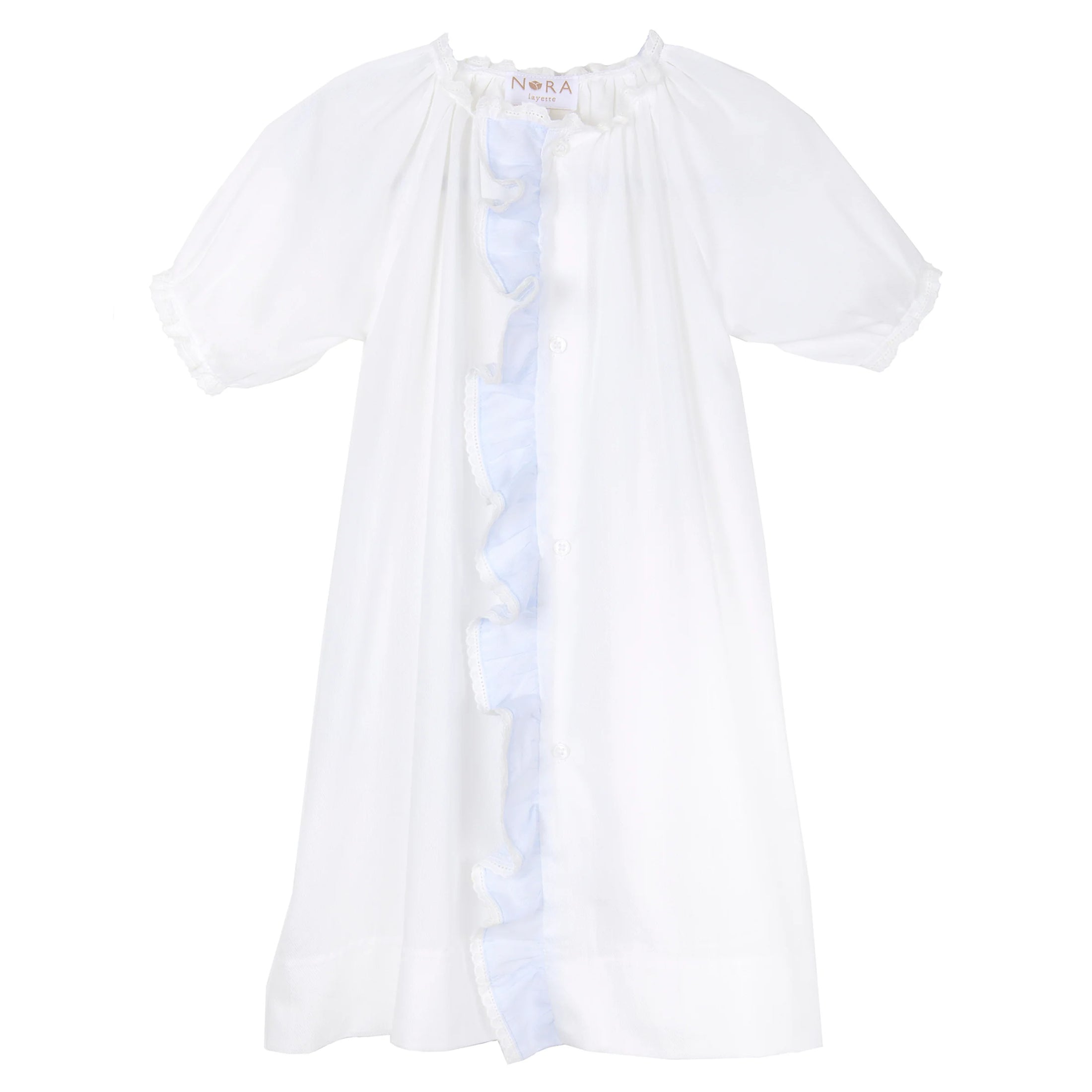 Nora Layette BABY CLASSIC BLUE Ruffle Day Gown