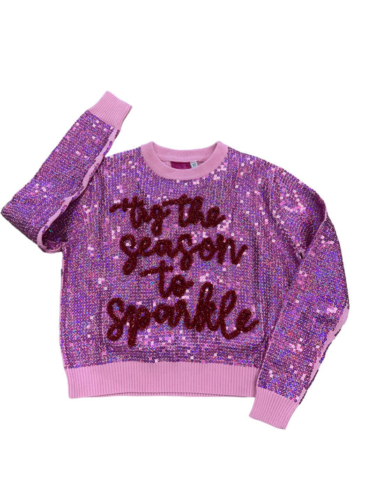 Kids Pink 'Tis the Season To Sparkle Sweater