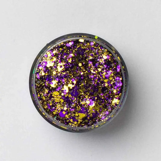 "Purple and Gold"  Glitter Glister Gel - Hair, Face, Body