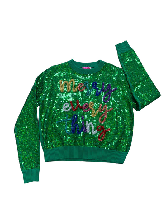 Kids Green Merry Everything Sweater