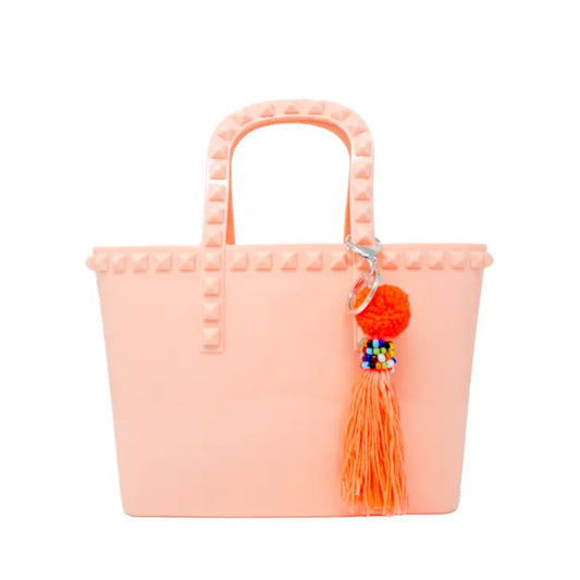 Tiny Jelly Tote Handbag/Purse-Pink