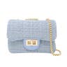 Classic Large Tweed Handbag/Purse- Blue