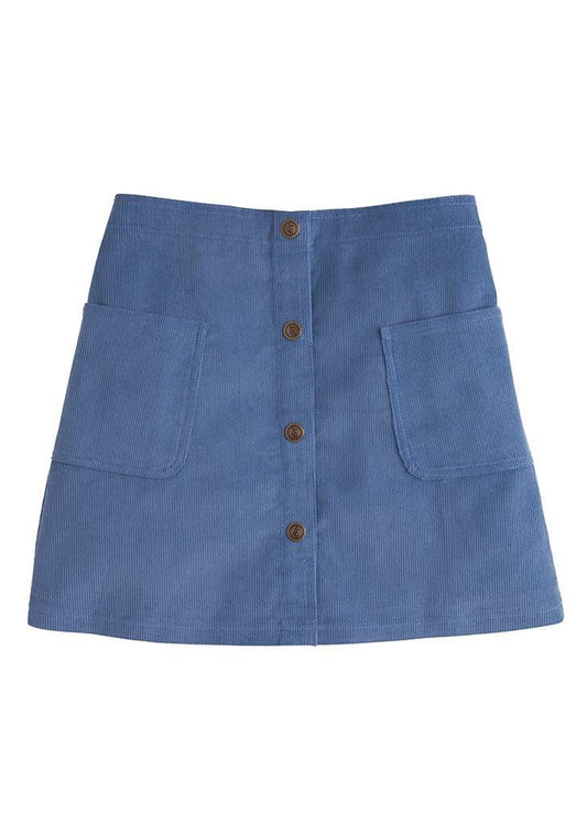 Little English Emily Pocket Skirt - Stormy Blue Corduroy