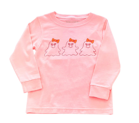 Long Sleeve Pink Ghost T-Shirt