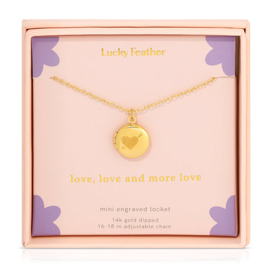 Mini Engraved Locket-More Love (Heart)