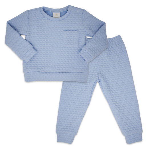 Quilted Sweatsuit - Blue Quilted