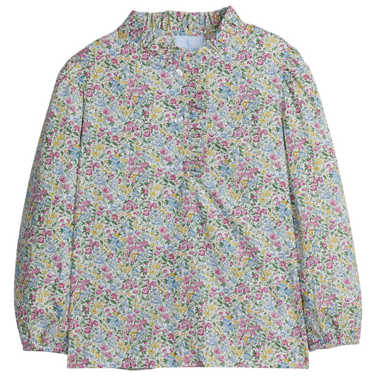 Little English Ruffled Popover Shirt - Green Gables Floral