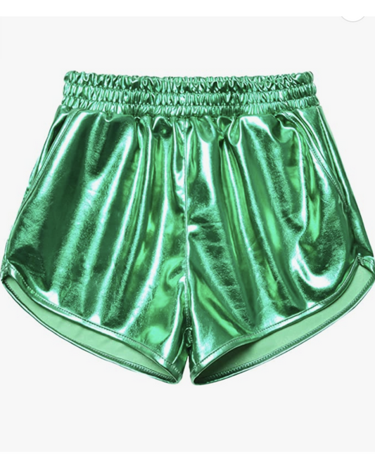 Metallic Shorts- Green