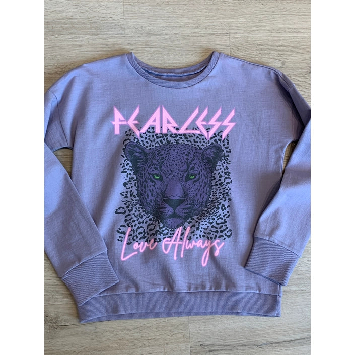 Fearless Love Always Leopard Tween Graphic Sweatshirt