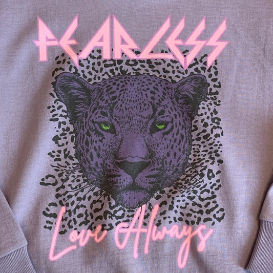 Fearless Love Always Leopard Tween Graphic Sweatshirt