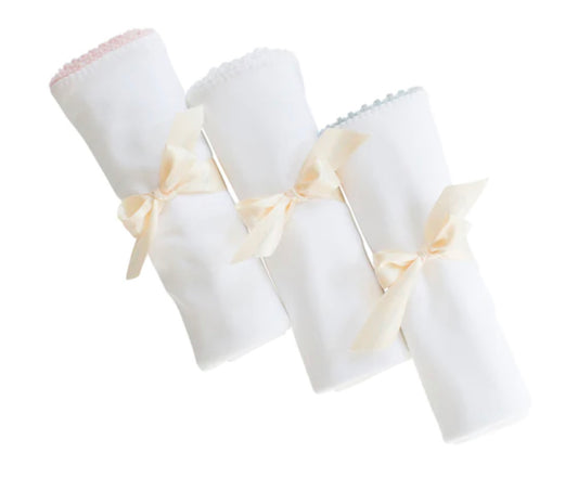 Pixie Lily Jersey Receiving Blanket- White