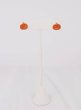 Load image into Gallery viewer, Cz Jack O Lantern Stud Earrings Orange
