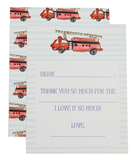 Over the Moon Thank You Cards- Fire Truck