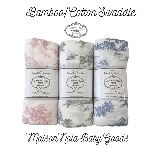 Maison Nola  Bamboo Rayon/Cotton Muslin Swaddle GRAY