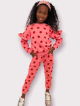 Load image into Gallery viewer, Strawberry Ruffle Joggers Set
