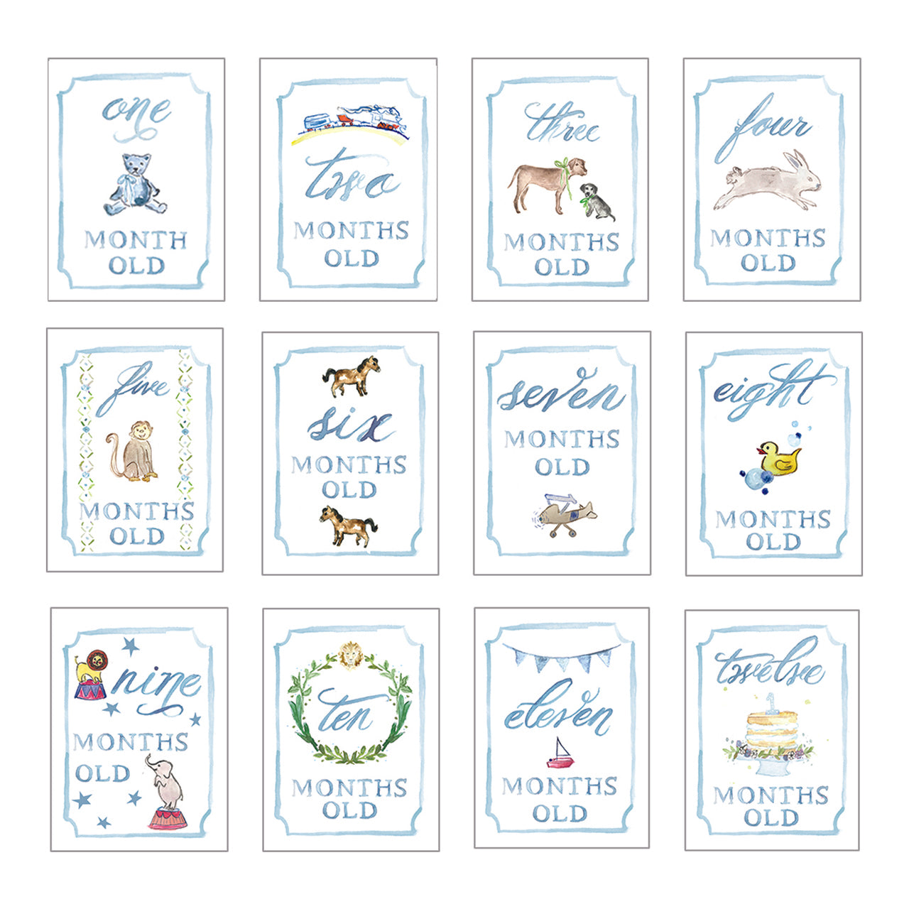 Over the Moon Month by Month Cards